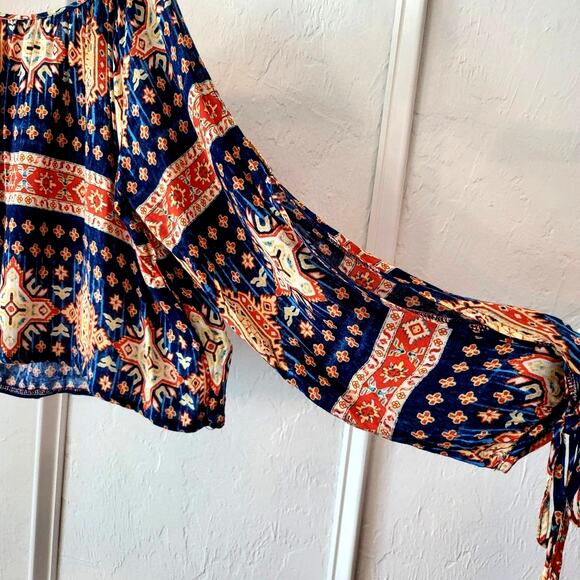 LA Hearts Boho Bohemian XS Small Top Blouse Crop Top Gypsy Festival Hippie #006 - Picture 11 of 13